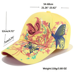 Embroidered Butterfly Baseball Cap Outdoor Casual Style