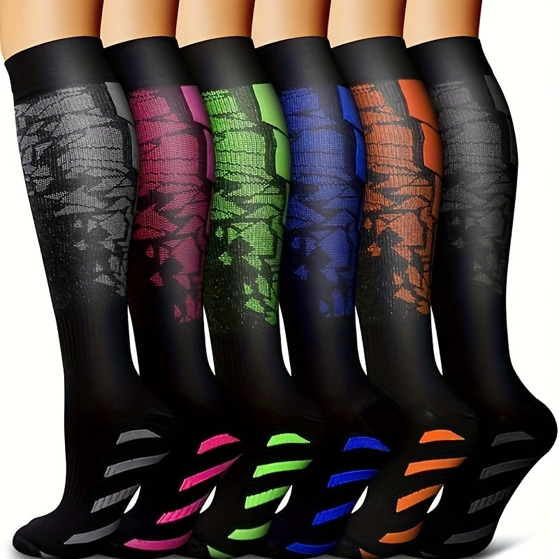6 Pairs Copper Compression Socks for Men and Women - Circulation Support