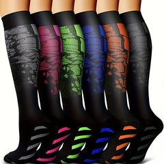6 Pairs Copper Compression Socks for Men and Women - Circulation Support