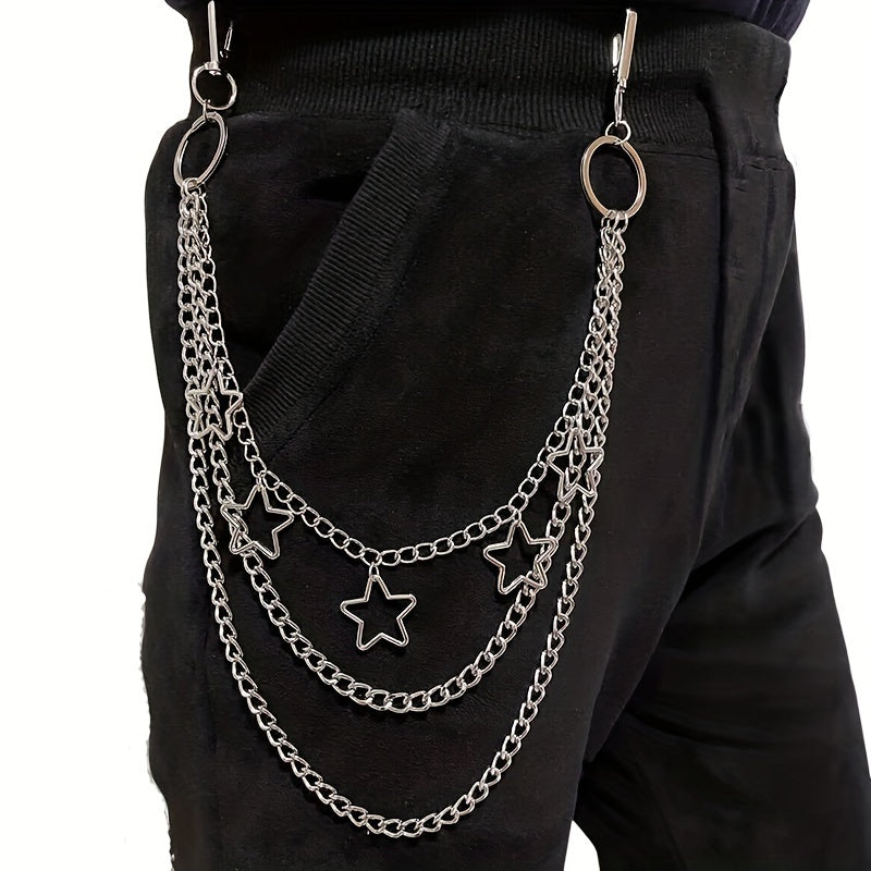 Star 3-Layer Waist Chain Decorative Pant Chain Jeans Trouser Chains