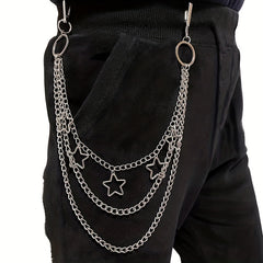 Star 3-Layer Waist Chain Decorative Pant Chain Jeans Trouser Chains