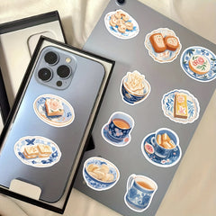 60pcs Porcelain Food Stickers for Luggage, Phones, Laptops