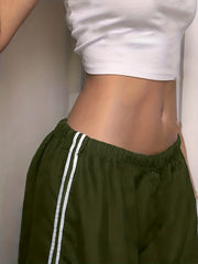 Side Wide Leg Pants Drawstring Baddie Clothes