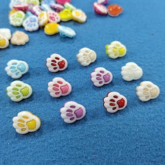 30 Mixed Colors Little Feet Plastic Buttons Sewing DIY Accessories