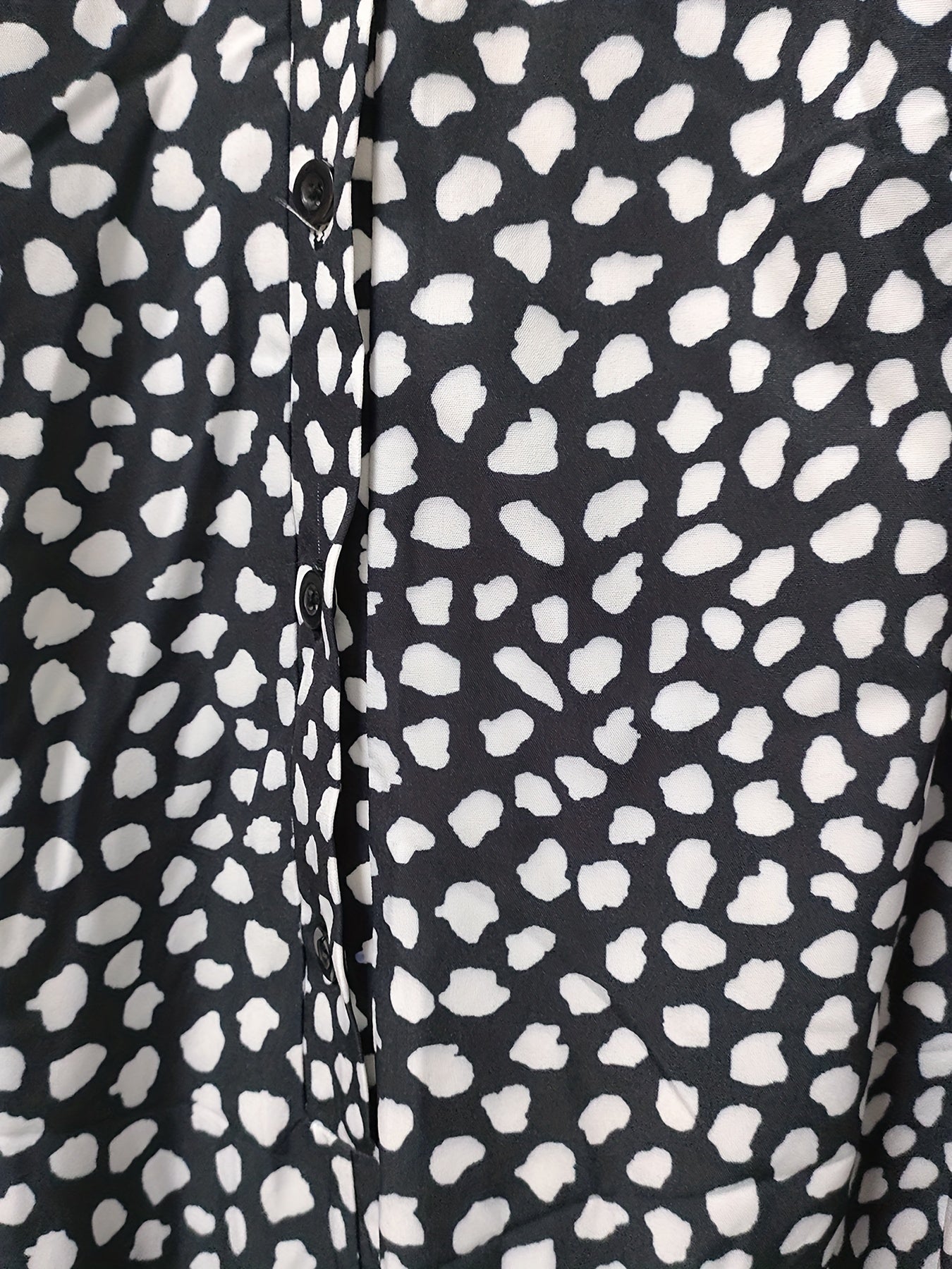 Casual Jumpsuit Women's Plus Allover Print Button Up