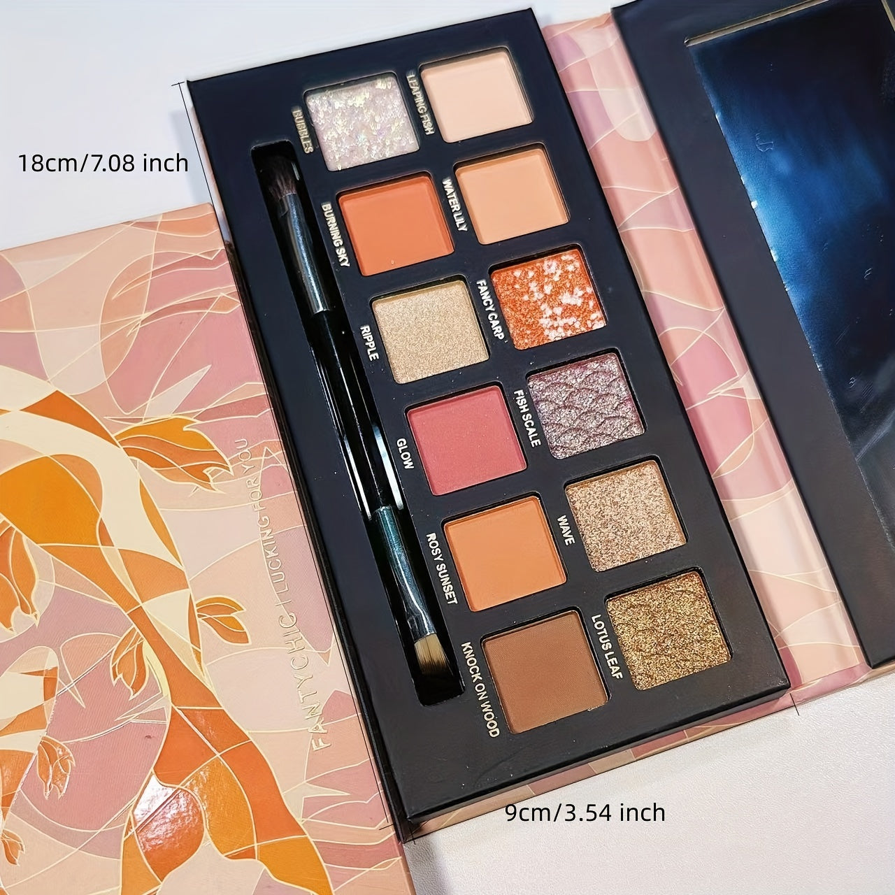 12 Colors Koi Scale Brown Orange Golden Eyeshadow Palette