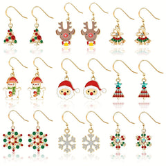 Christmas Earrings Snowflake & Tree Design
