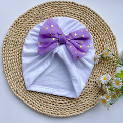 Purple Baby Headband Soft Comfortable Bowtie Baby Hat Newborns