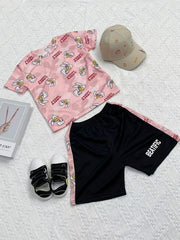 Boys Funny Rabbit Casual Outfit T shirt & Shorts Summer Clothes Sets