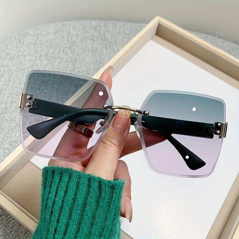 Square Rimless Sunglasses Gradient UV400