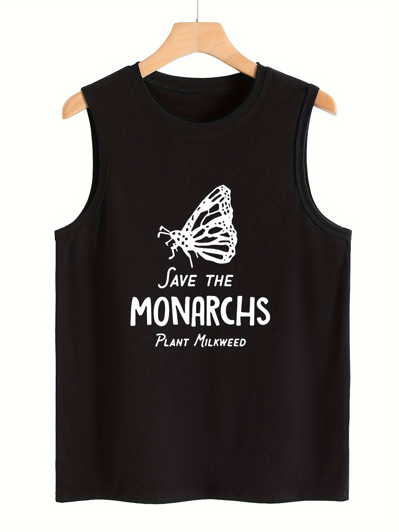 Butterfly & Letter Pattern Sports Vest Sleeveless Top