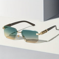 Ombre Lens Sunglasses Metal Leopard Decor UV400