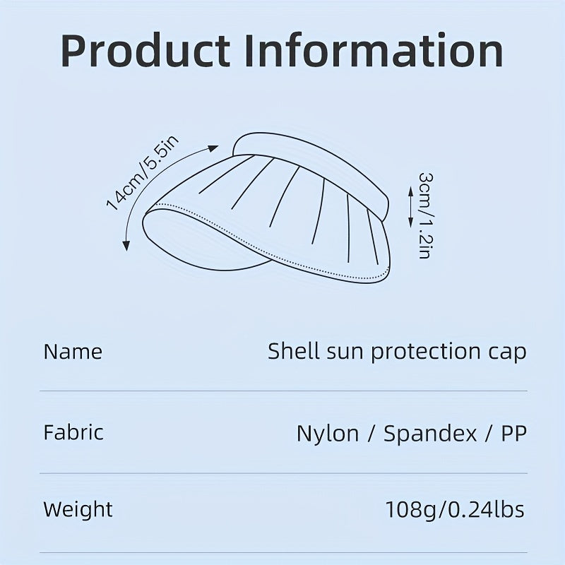 Wide Brim Shell Visor Hat Lightweight Ponytail UV Protection Sun Hat