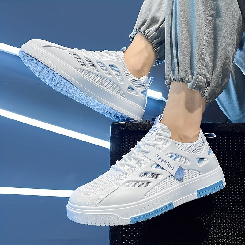 Men's Lace-up Mesh Athletic Sneakers Comfy Breathable Shoes