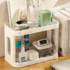 2-Tier Desktop Shelf Organizer for Office Supplies & Cosmetics
