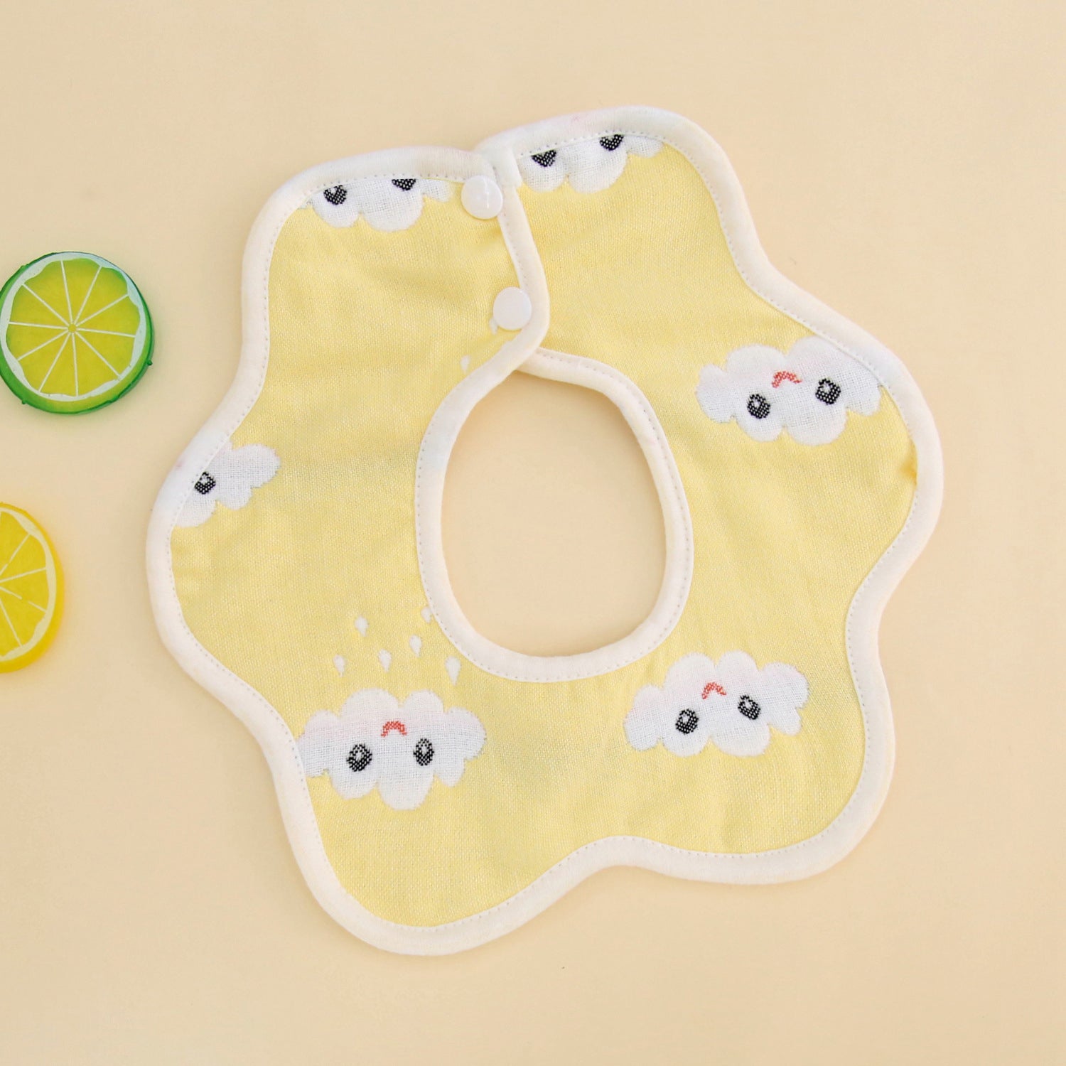 Baby Petal Bib Cotton Gauze 360 Rotation 6-layer Washable Cartoon Bib