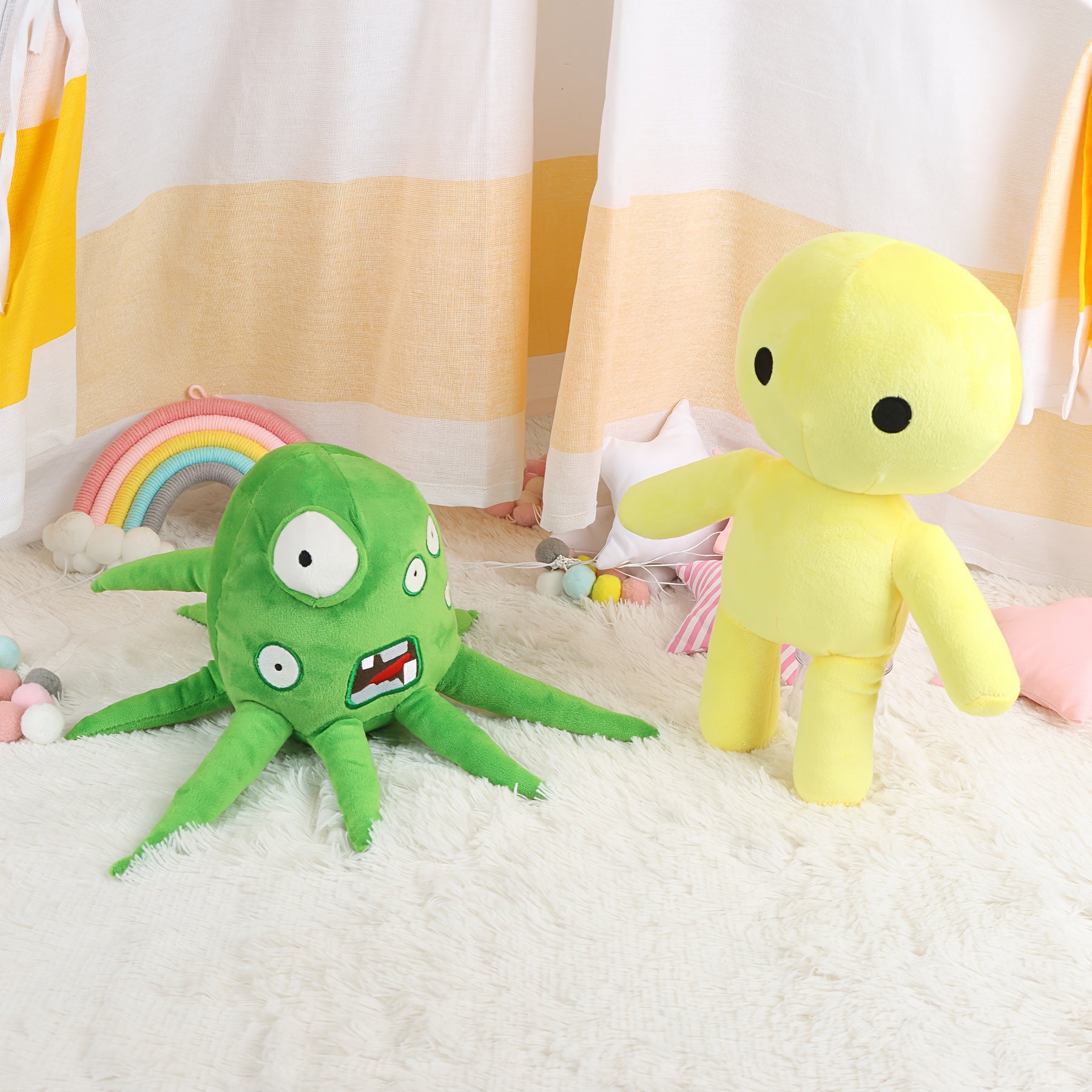 Wobbly Life Plush Toy Green Octopus Stuffed Doll Soft Fabric for Gamers