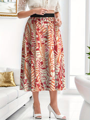 Geometric Print High Waist A line Skirt