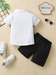 Boys Gentleman Outfit Shirt & Shorts Set Kids Clothes
