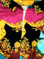 Baroque Print Blouse & Pants Set