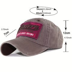 Vintage Distressed Letter Embroidery Baseball Cap