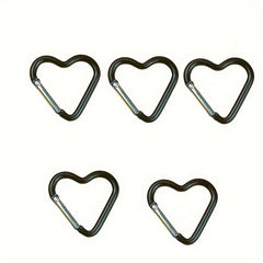 5pcs Heart Shaped Carabiner Metal Snap Hook for Outdoor Camping Hiking