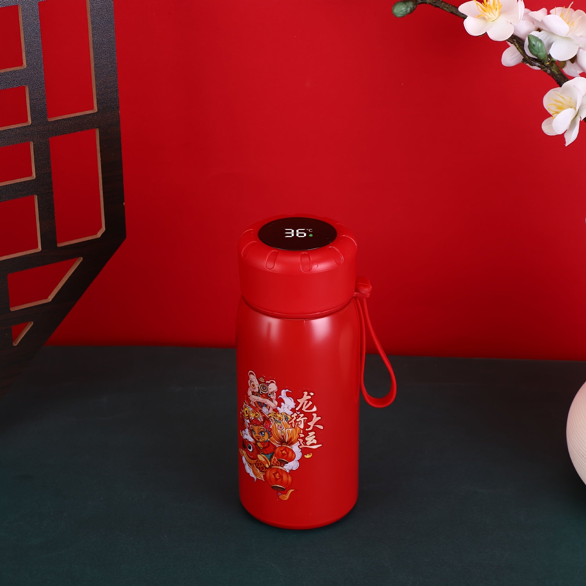 400ml Insulated Water Cup with Temperature Display Stainless Steel