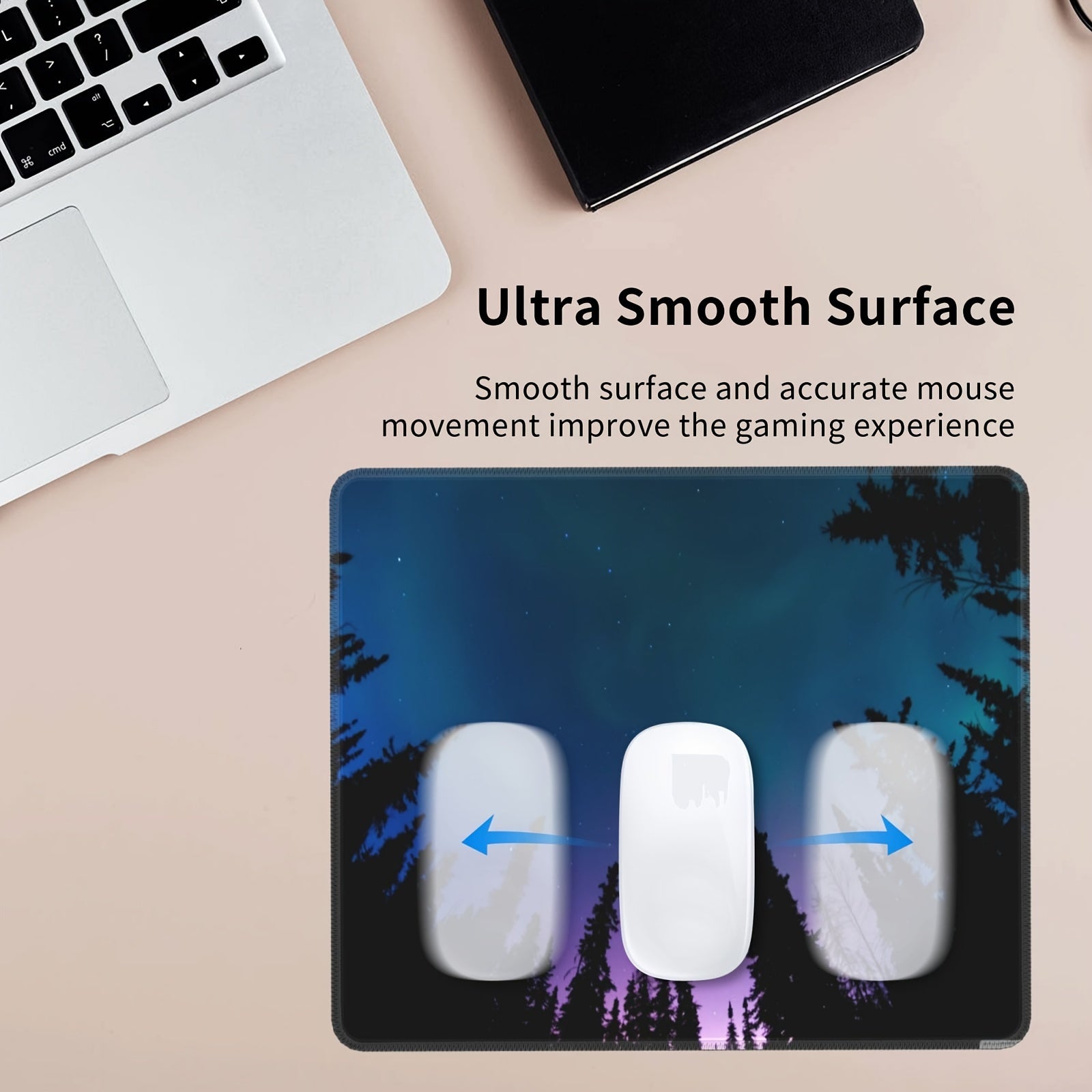 Night Sky Pattern Mouse Pad Non-Slip Thick Rubber Base Gaming Laptops Home