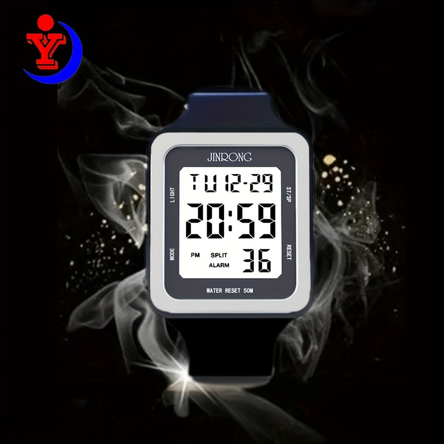 Silicone Strap Sport Digital Wrist Watch Date Alarm Back Light