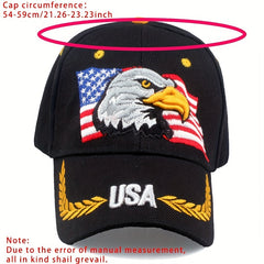 Eagle American Flag Embroidered Peaked Cap Baseball Cap