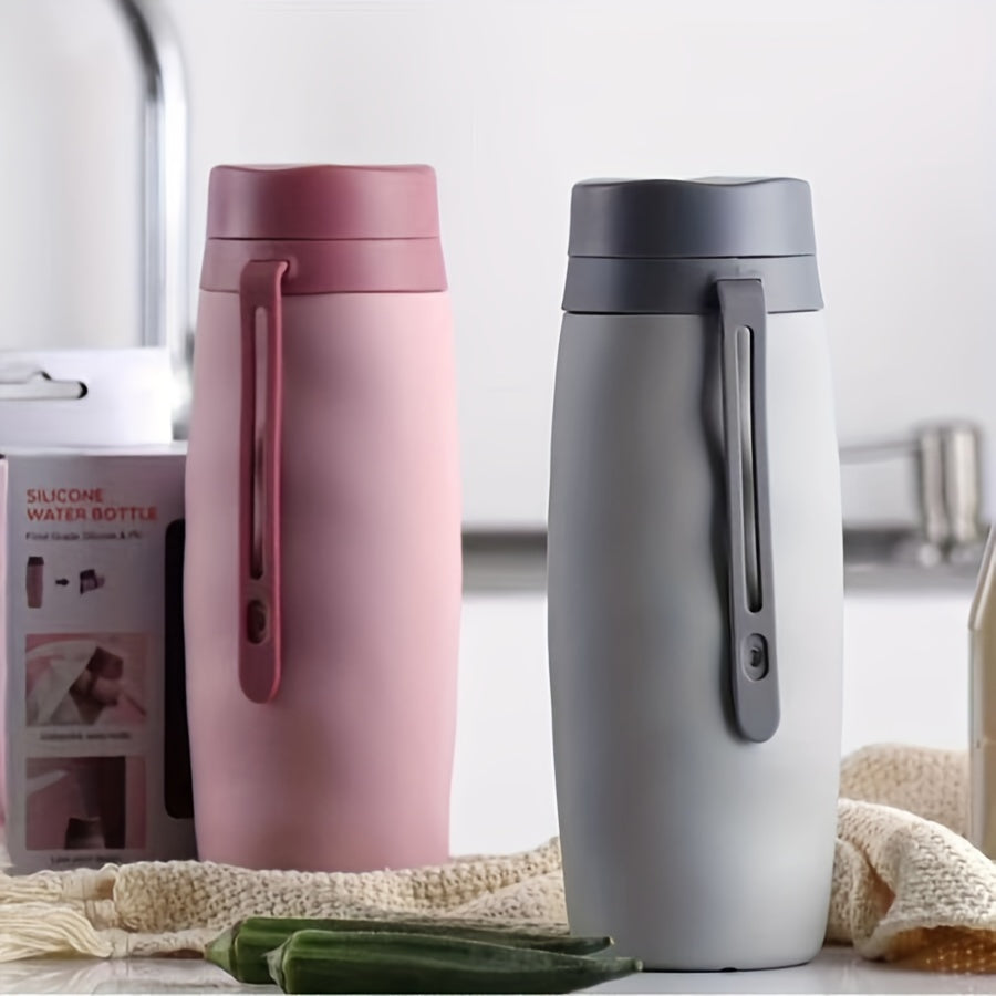 600ml Silicone Foldable Water Cup Sports Fitness Bottle