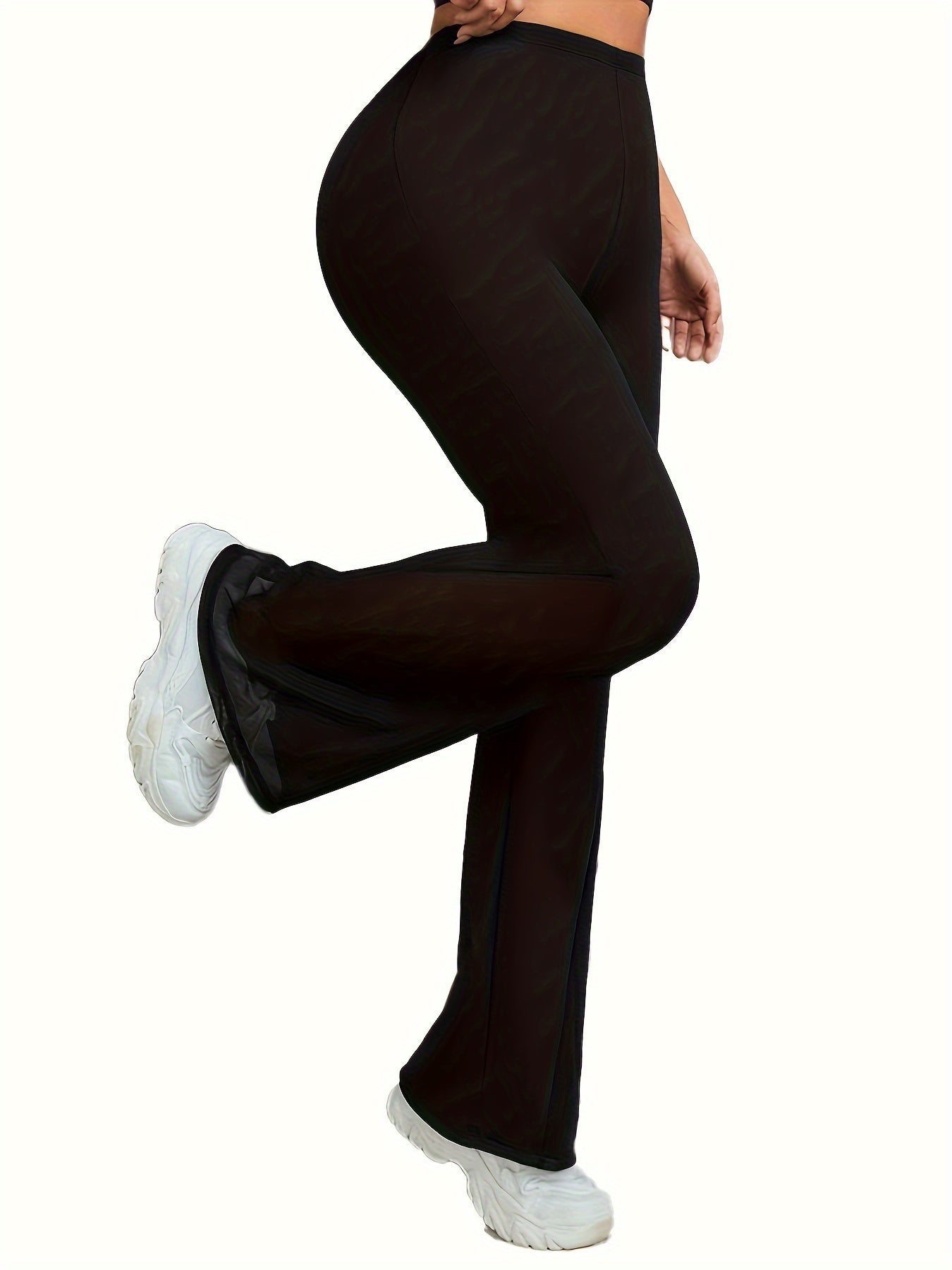 Mesh Stitching Yoga Flare Pants Fitness Butt Lifting Bootcut