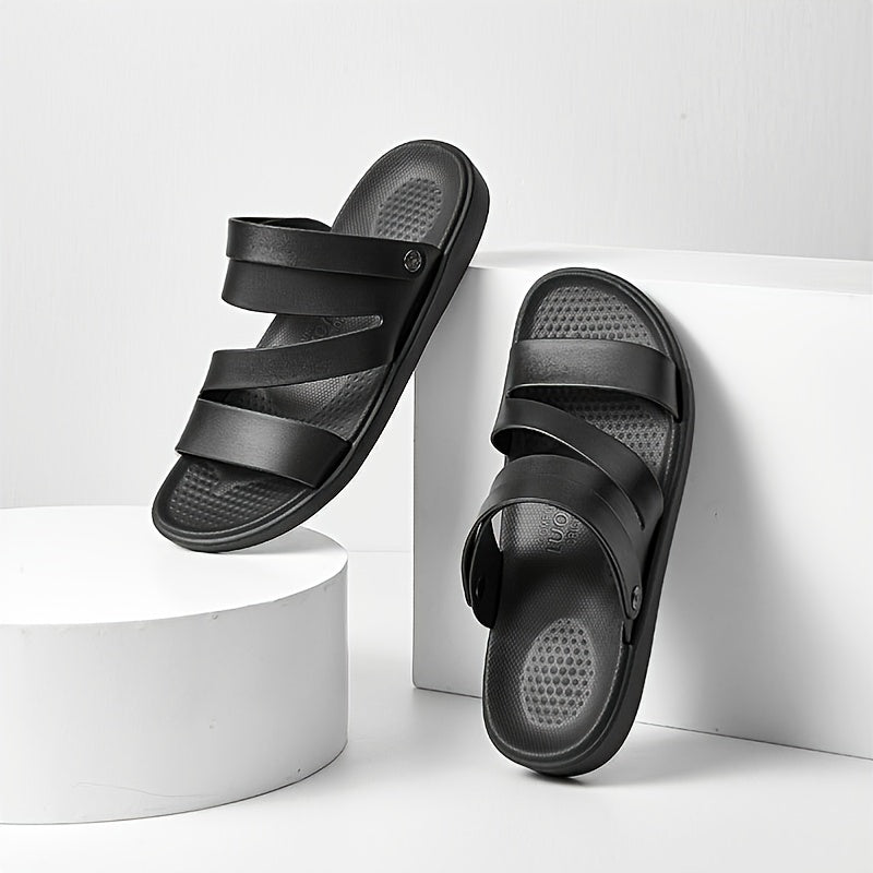 LUOFU Men's Non Slip Summer Sandals Flat Open Toe Minimalist Style