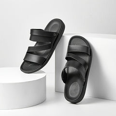 LUOFU Men's Non Slip Summer Sandals Flat Open Toe Minimalist Style