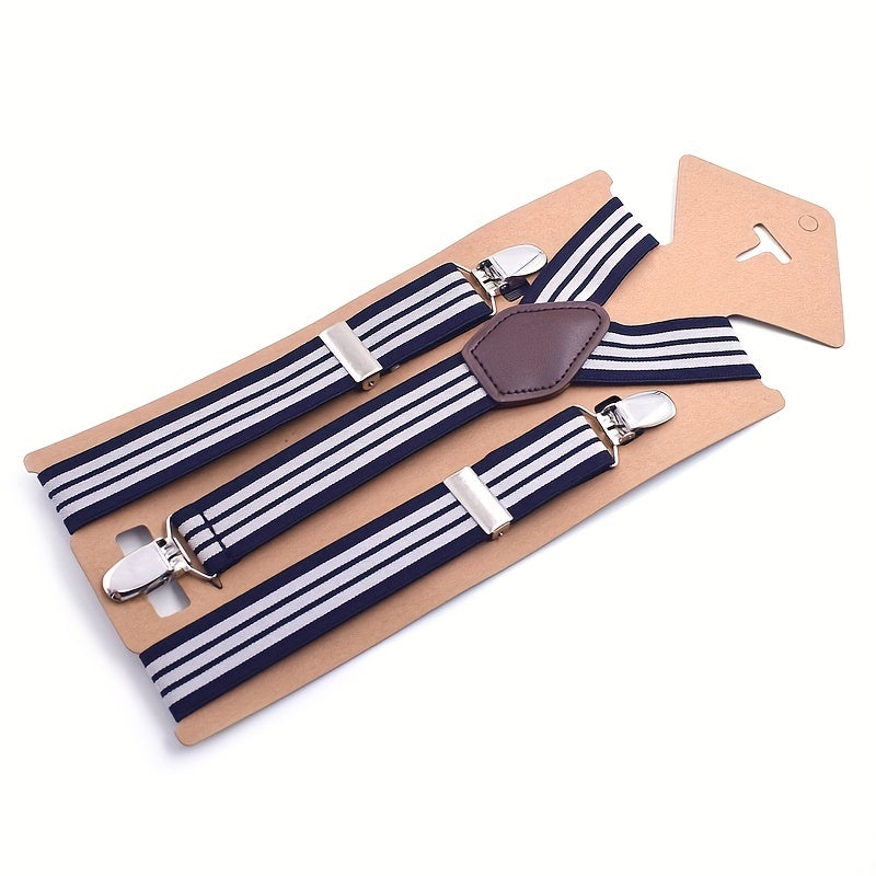 Men's Women's 2 Inch Elastic Suspenders Y Back 3 Clips