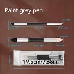 2pcs Double Head Grey Face Felt Head Rubbing Tool