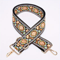 Jacquard Embroidery Adjustable Purse Strap Wide Nylon Belt