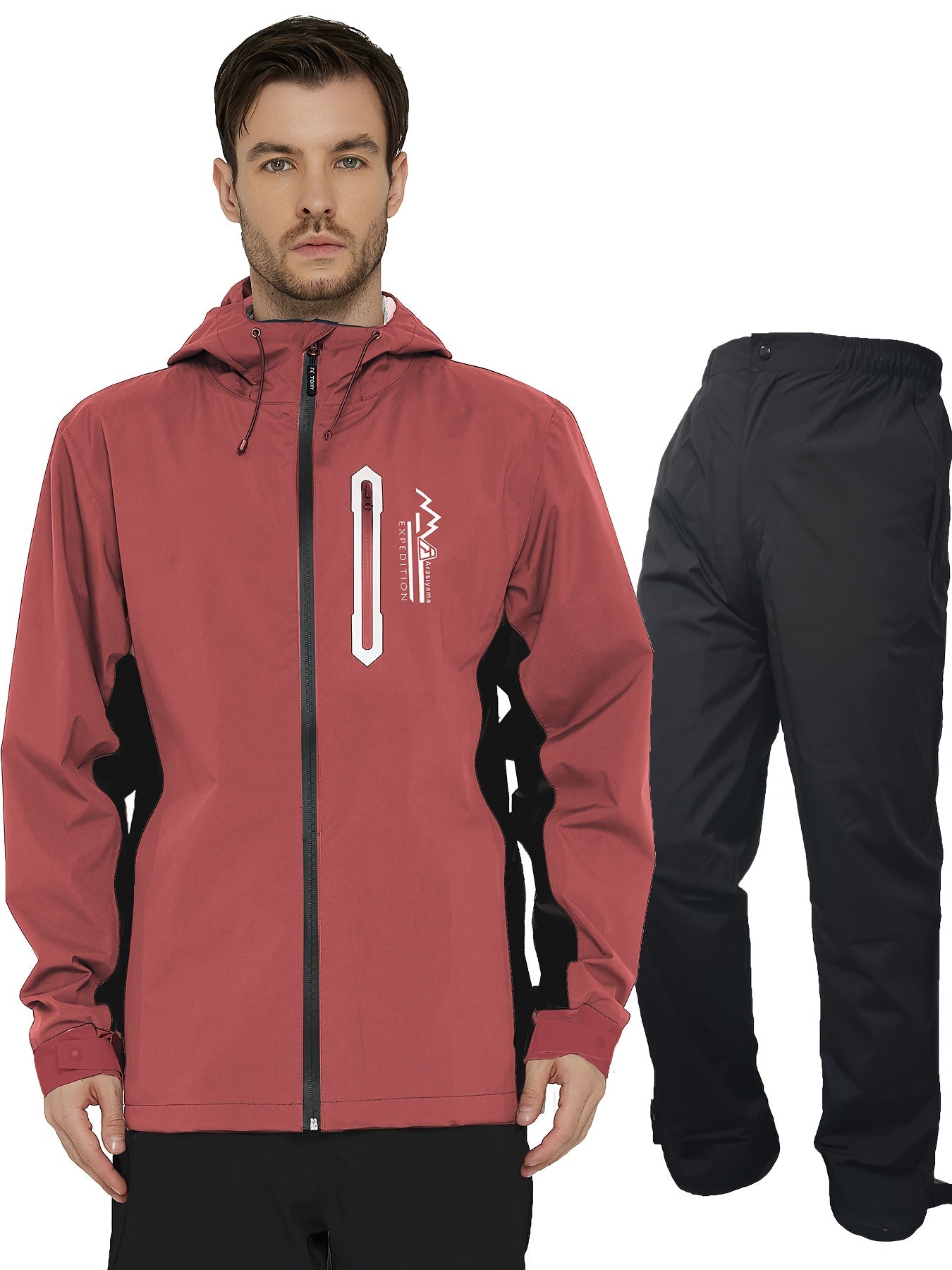 Men's Waterproof Rain Jacket Set - Windproof Lightweight Adventure Gear