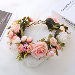 Artificial Flowers Wreath Princess Party Headband Hairb