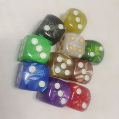 100pcs 16MM Round Pearl Pattern Dice 6 sided Dice Game Set