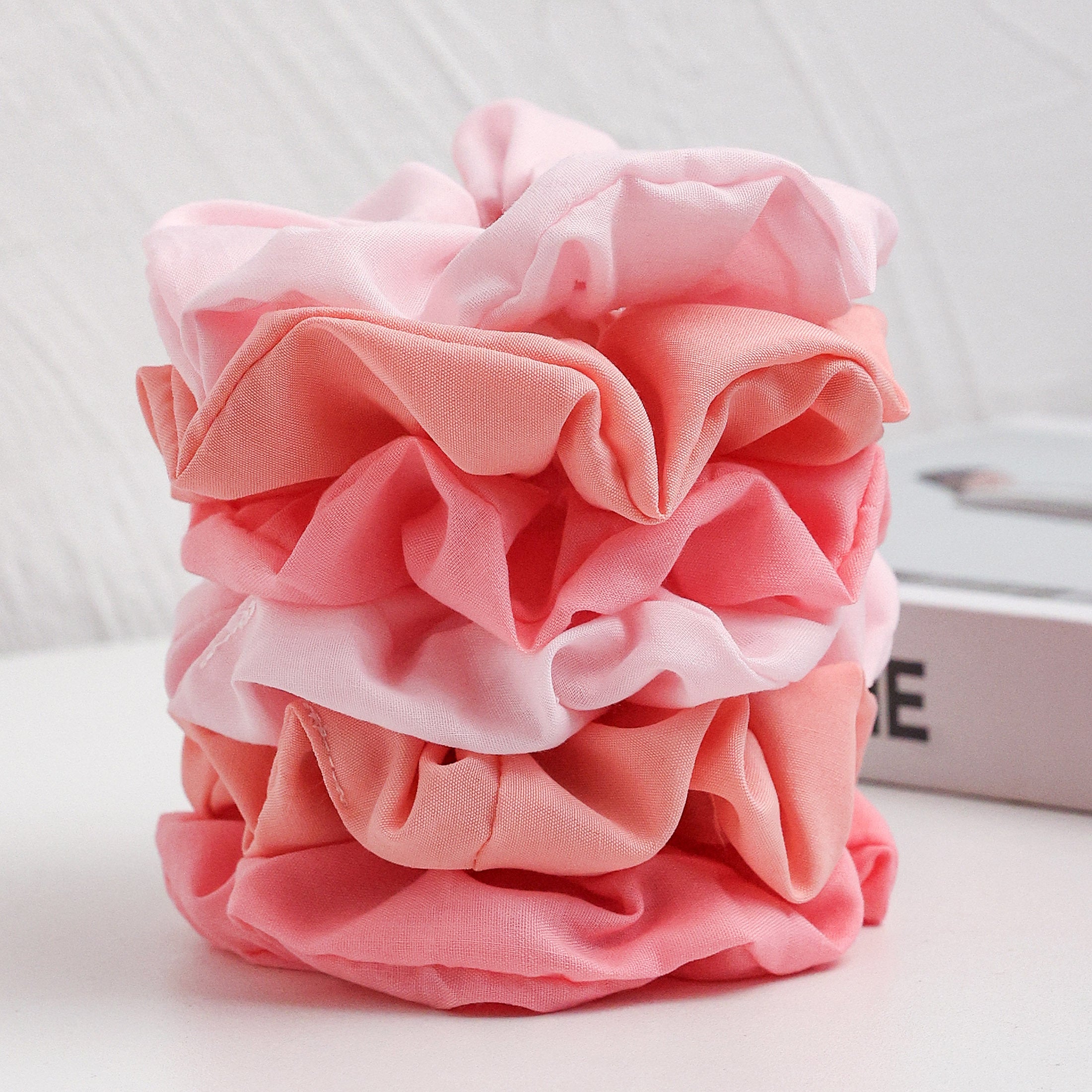 6pcs Pink Hair Tie Elastic Scrunchie Ponytail Hair Rope Accessories