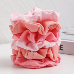 6pcs Pink Hair Tie Elastic Scrunchie Ponytail Hair Rope Accessories