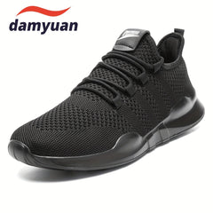 Men's Knitted Breathable Walking Shoes Lightweight Comfy Casual Shoes Spring