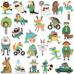 50pcs Animal Zoo Stickers Waterproof Retro Vintage for Laptop Phone