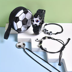 Boys Football Quartz Watch Set 6pcs