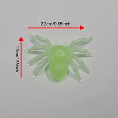 20pcs Halloween Glow Dark Spiders Plastic Toys Props
