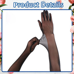 Women's Long Formal Gloves Sheer Mesh Party Wedding Prom Gala