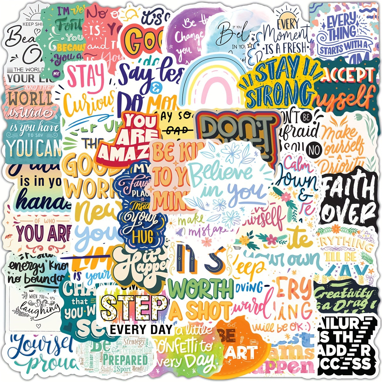 50pcs Inspirational Words Stickers Motivational Quote Vinyl Stickers