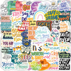 50pcs Inspirational Words Stickers Motivational Quote Vinyl Stickers