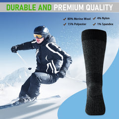 3 Pairs Men's Outdoor Wool Socks for Running Training Skiing
